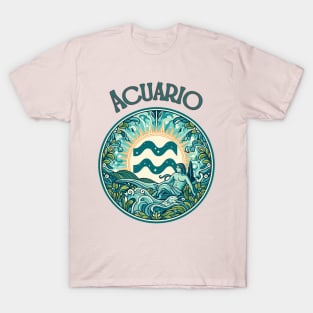 "Cosmic  Aquarius Euphoria"- Zodiac Horoscope Star Signs T-Shirt